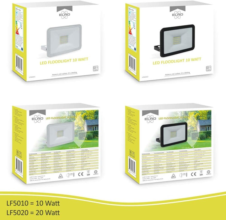 ELRO LF5020 LED-Aussenleuchte - Elegantes Design - Aus robustem Aluminium - Verstellbar - 20W - 1600