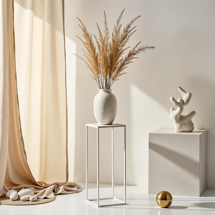 Pflanzenständer Ferro - 24x24x70cm - Farbe Weiss - für Zimmerblumen - Metallregal - Dekorativer Tisc