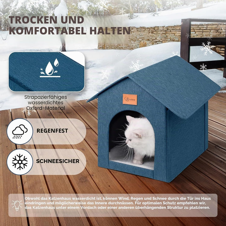 Siedihit Outdoor-Katzenhaus, wilde Katze, wasserdichtes Katzenhaus für Outdoor/Indoor-Katzen, isolie