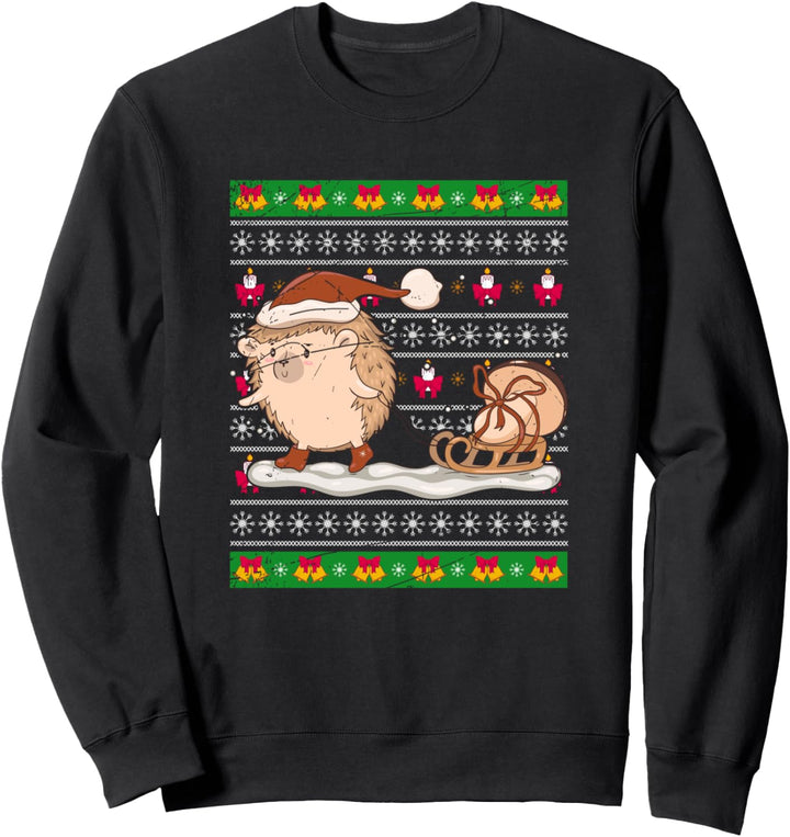 Weihnachten Geschenk Tier des Waldes Ugly Christmas Igel Sweatshirt