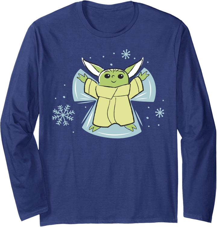 Star Wars Christmas The Child Snow Angel Langarmshirt