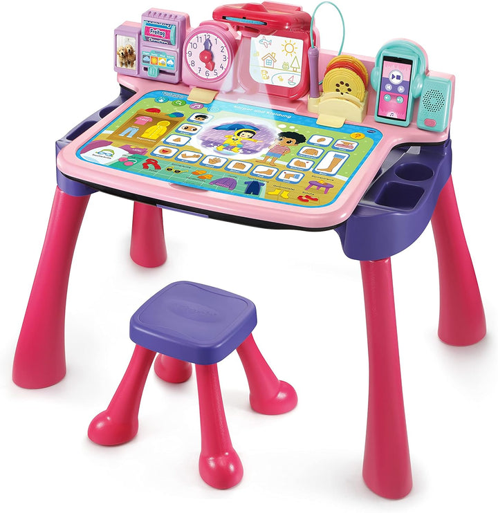 VTech 80-540954 5-in-1 Magic Desk pinker Gaming-Schreibtisch, deutsche Sprache Lila/Pink, Lila/Pink