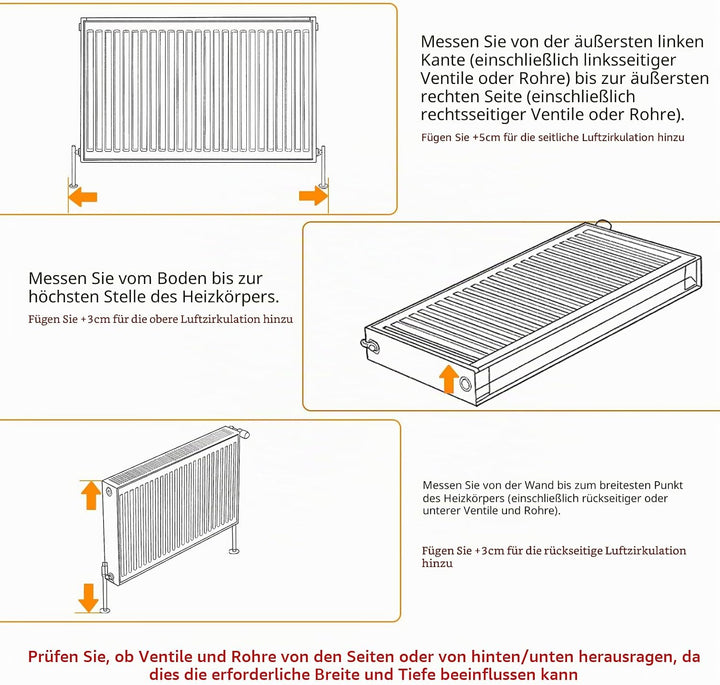 FATIVO Heizkörperverkleidung Hohe Heizkörperabdeckung Horizontal Holz 101×111×19 cm Weiss aus MDF la