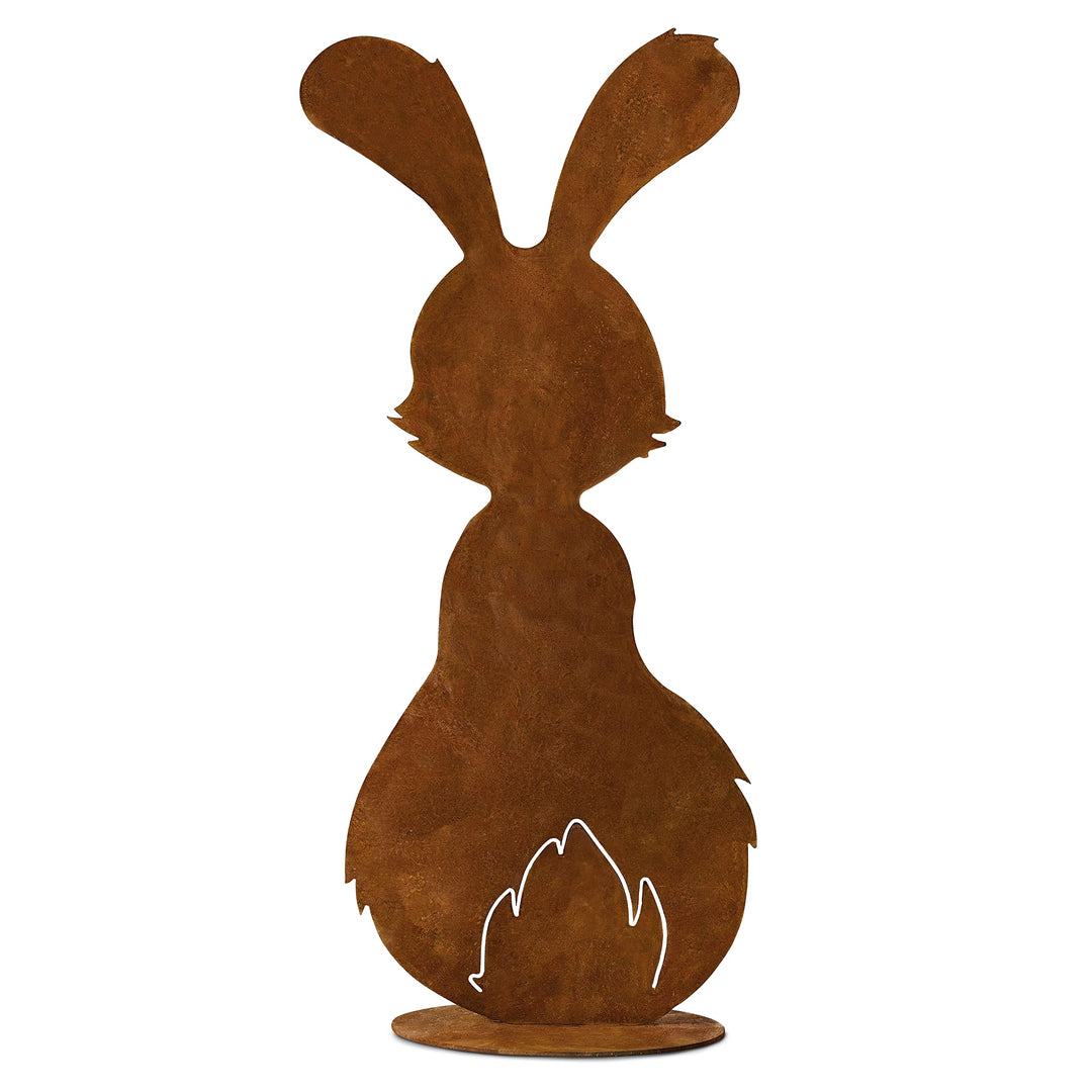 Rostikal Metall Hase Berti mit Patina 25 cm – Dekorative Vintage Deko – Handmade Edelrost Hase für W