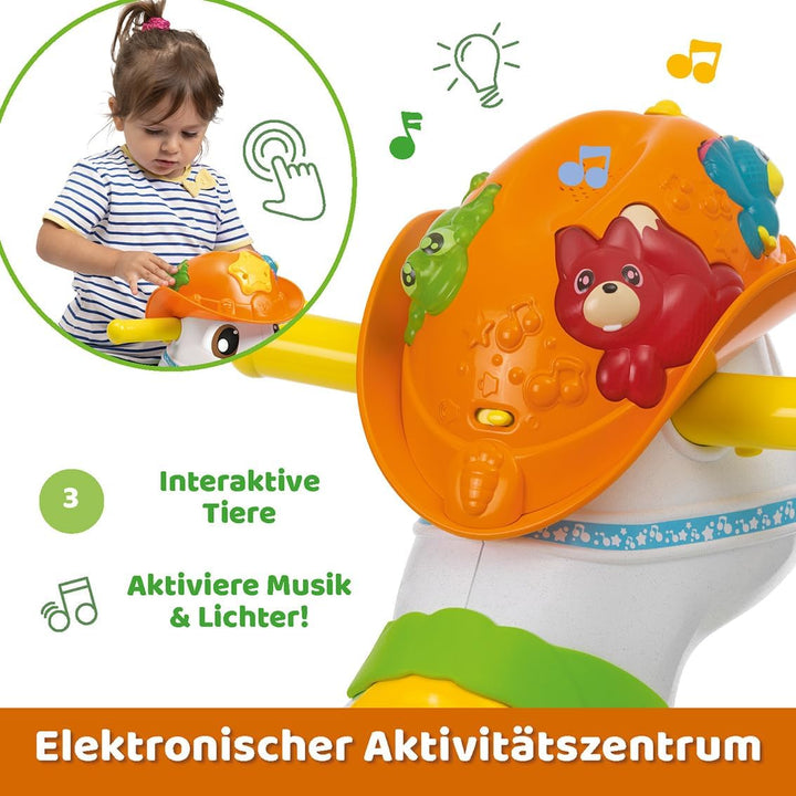 Chicco Baby Rodeo, Reitspiel, Schaukel, Kinder, 3 interaktive Tasten, hergestellt in Italien, recyce