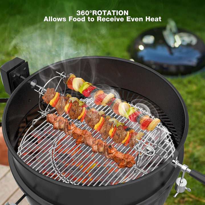 Onlyfire Edelstahl Grillrondell Schaschlik-Set für Drehspiess und Rotisserie, Universal Spiess-Ronde