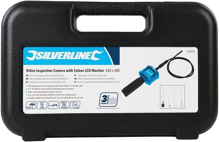 Silverline 676660 Video-Inspektionskamera mit LCD-Farbbildschirm 640 x 480 mm
