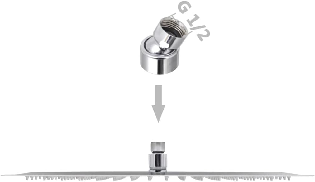 WIFESE Regenduschkopf Edelstahl 30x40 cm Rechteckig Wassersparender Duschkopf Regendusche Duschkopf