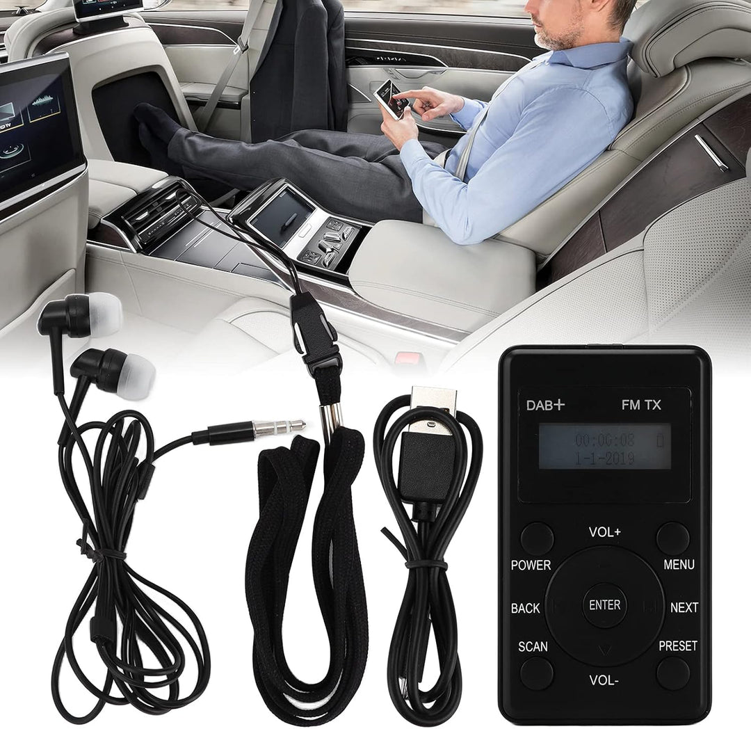 Tragbare DAB Radio, DAB/DAB+/UKW Radio, Digitales Clear Sound das Auto mit Kopfhörer,Taschenradio mi