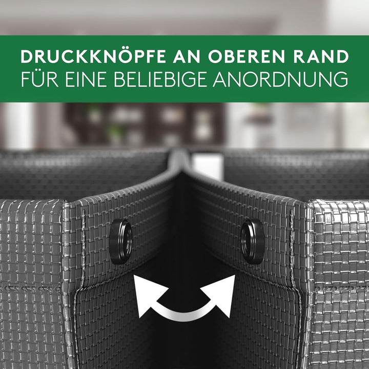PTMS® Mülleimer 3 Fächer MAXI XL extra gross - Mülltonne als praktische Taschen für Papier, Glas & P