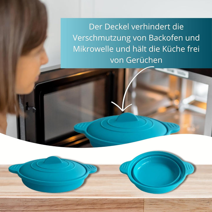 Dampfgarer für die Mikrowelle und Ofen 900ml | Faltbarer Dampfbox aus Silikon Schnell und Gesund Koc