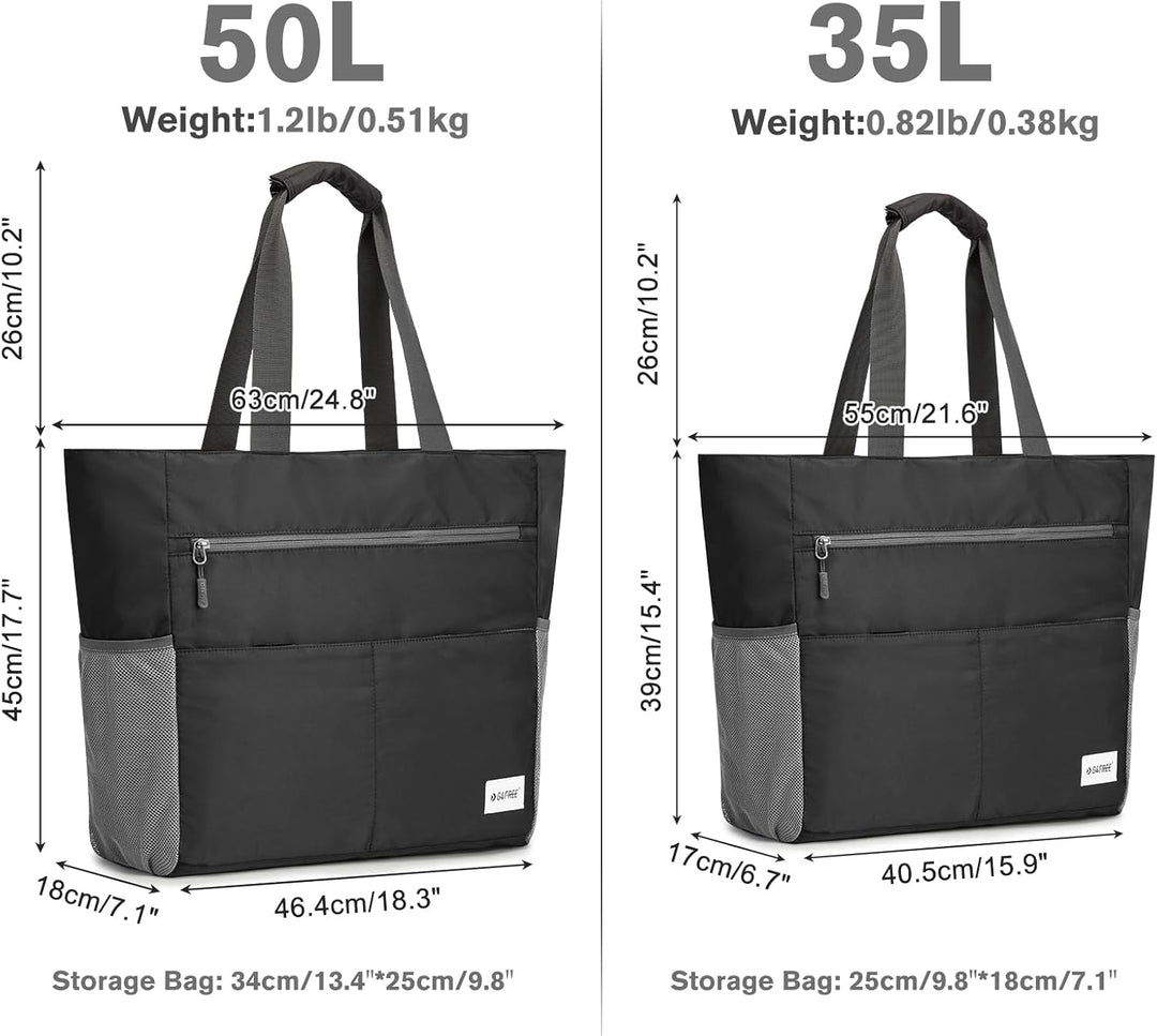 G4Free 35/50/80L Strandtasche XXL Familie & Badetasche Faltbar Gross/Wasserdicht/Leicht für Shopping
