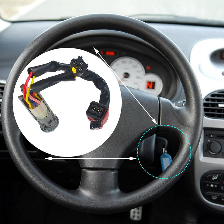 FanPaYY Lenkradschloss-Zündzylinder-Schalter 4162P0 mit 2 Schlüsseln Für Peu-geot 206 406 Ci-troen X