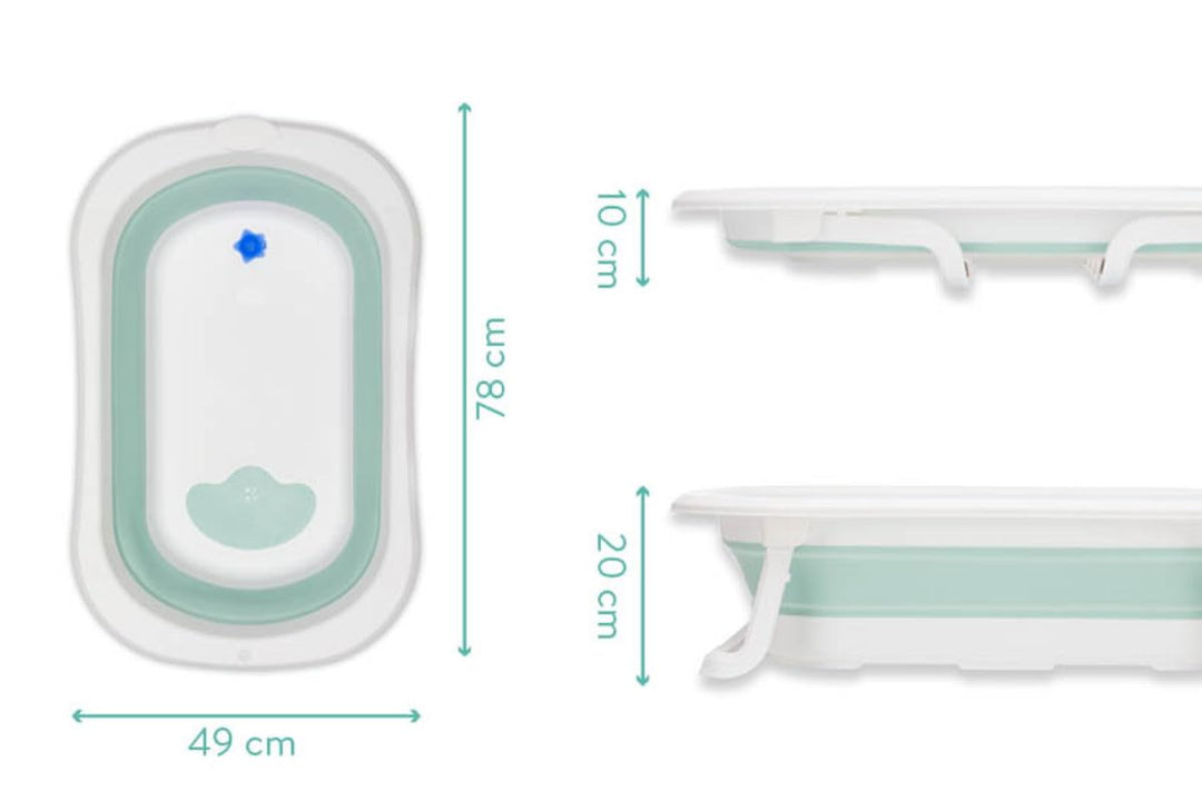 Fillikid Babybadewanne Exklusiv - faltbare Kinder Badewanne zusammenklappbar &amp; platzsparend - mit An