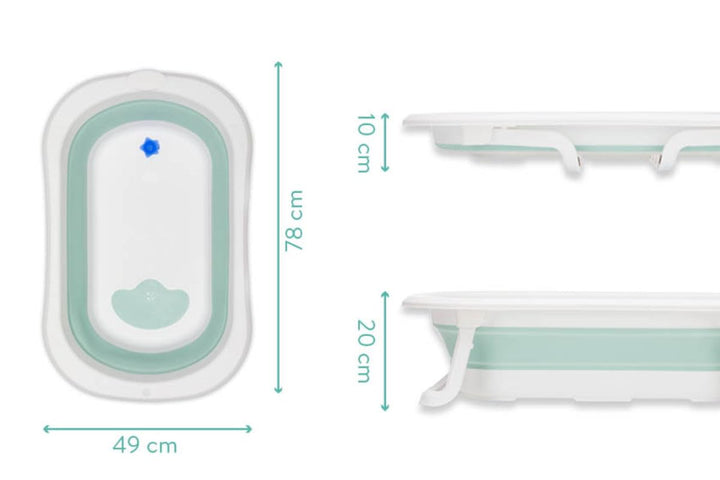Fillikid Babybadewanne Exklusiv - faltbare Kinder Badewanne zusammenklappbar &amp; platzsparend - mit An