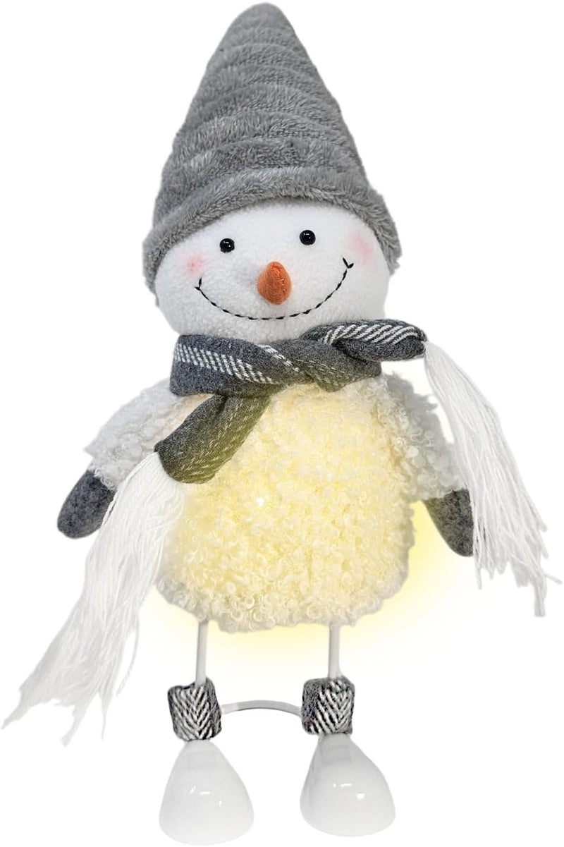 com-four® LED-Schneemann Deko-Aufsteller - beleuchtete Dekofigur als Winterdekoration - warmes Stimm