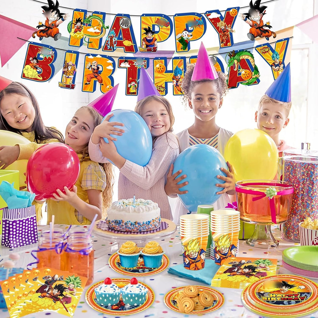 Dragon Pappteller Kindergeburtstag Deko Go- Ku Geburtstag Geschirr Set Geburtstagsdeko Partygeschirr