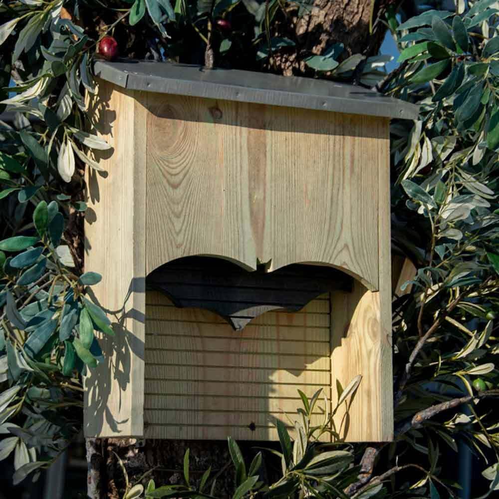 Esschert Design Fledermaus Haus Kasten Nistkasten Hotel Brutkasten Holz Zinkdach