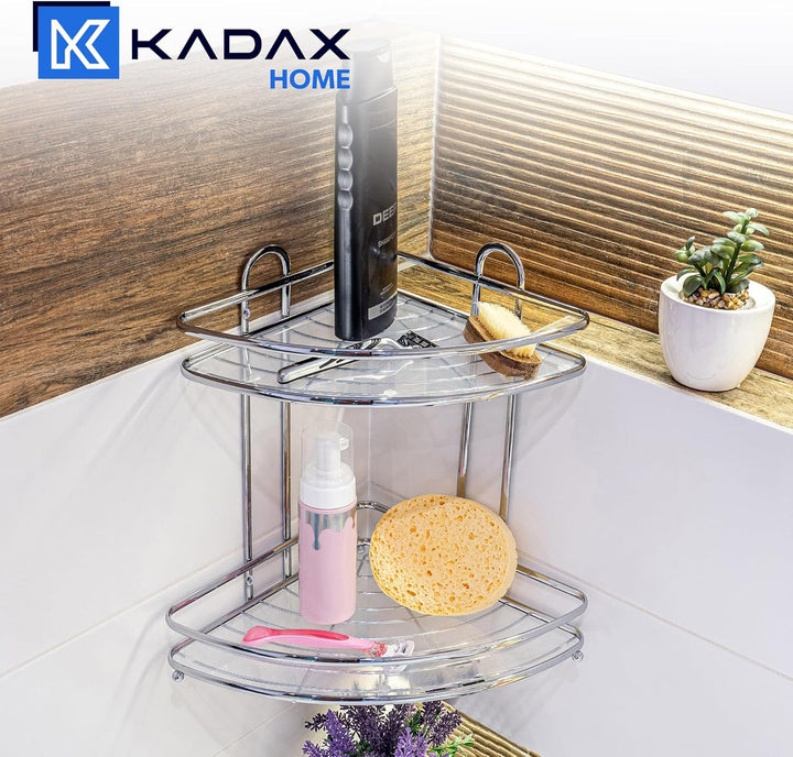KADAX Duschablage Ecke, Badezimmer Organizer, Eckregal, Badregal, Duschregal, Duschgel und Shampoo H