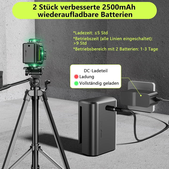 Kreuzlinienlaser 16 Linien Nivellierlaser mit Stativ OC3, OC3