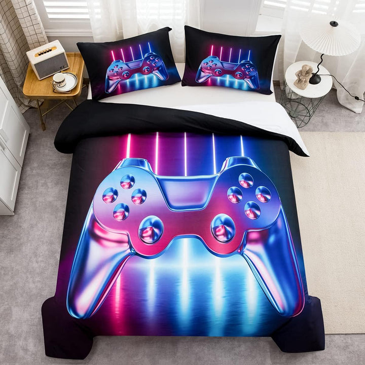 Loussiesd Gamer Bettwäsche 135x200 cm Spielthema Gamepad Bettwäsche Jugendliche Jungen Kinder Coole