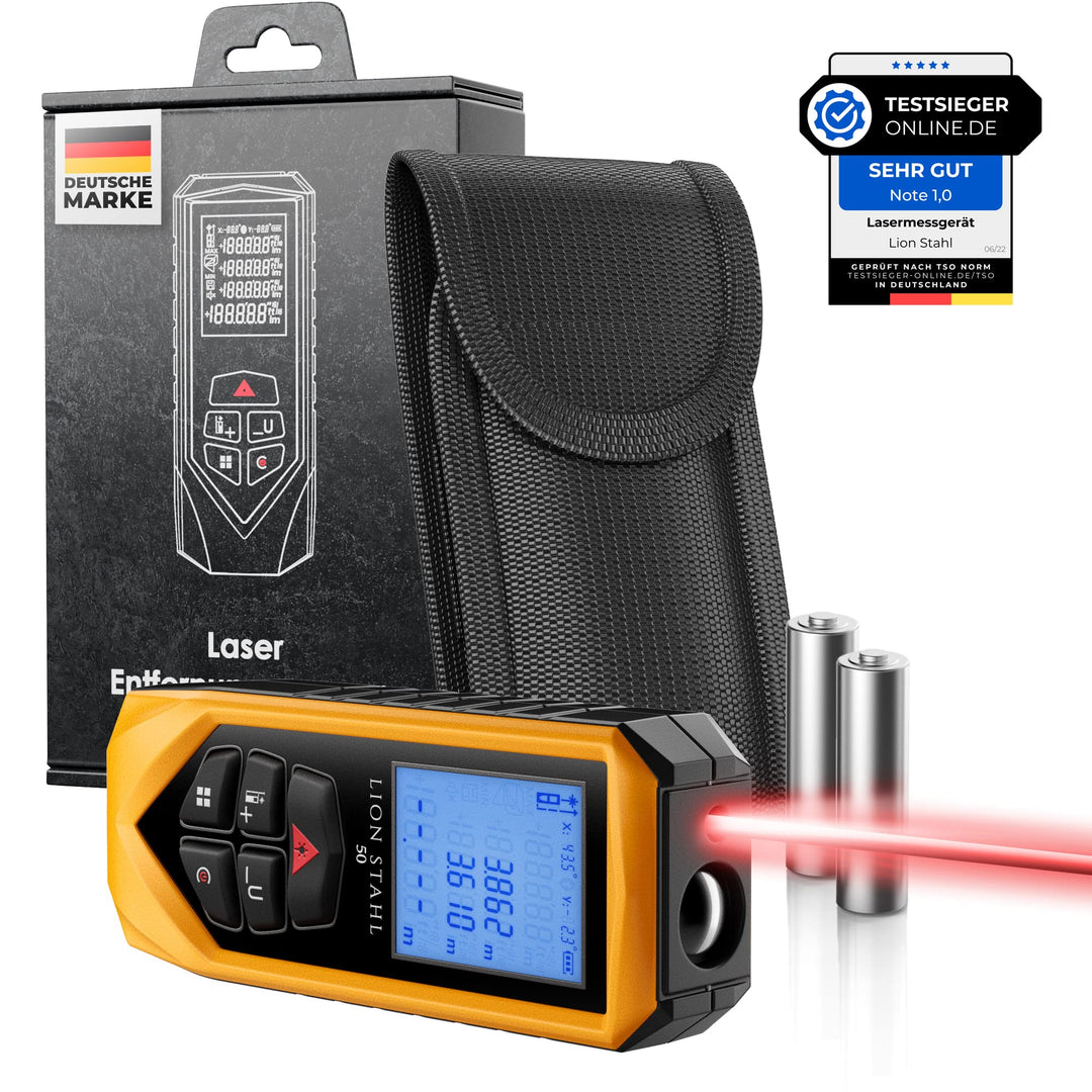 Germany Laser-Entfernungsmesser von 5cm-50m Innenbereich, Laser-Champion, Keep-Balance, inkl. Batter