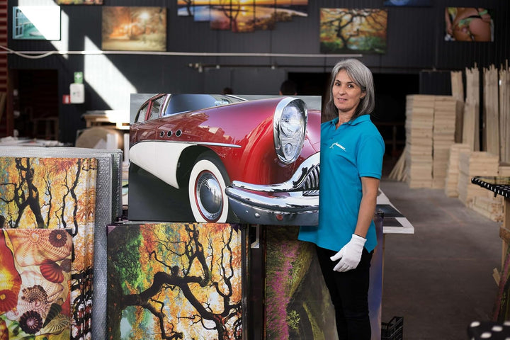 Startonight Bilder Das Retro-Auto Hängt, Leinwandbilder Moderne Kunst, Rot Wanddeko Kunstdrucke, Wan