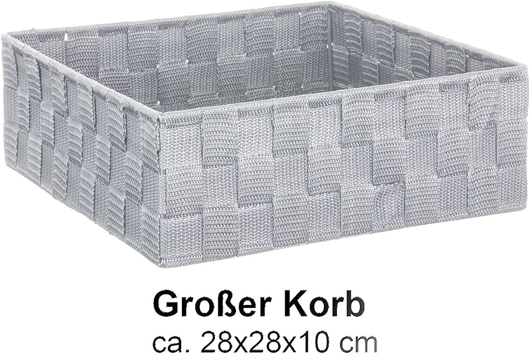 Brandsseller 4er Set Aufbewahrungsboxen - 28x28x10 cm, 26x13x9 cm, 13x13x9 cm (2x) – eckige Regalkör