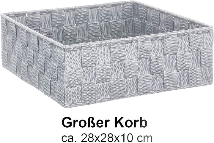 Brandsseller 4er Set Aufbewahrungsboxen - 28x28x10 cm, 26x13x9 cm, 13x13x9 cm (2x) – eckige Regalkör
