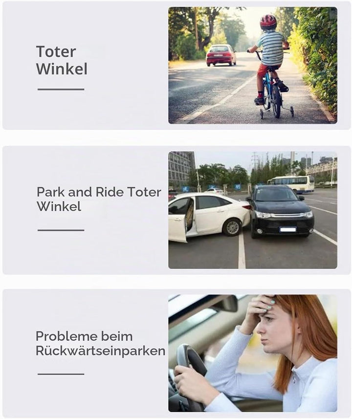 Auto Seitentür Sicht Toter Winkel Kamera Set, 2 Mini Kameras mit Umschaltbarer Flip Bild Seitenmonta