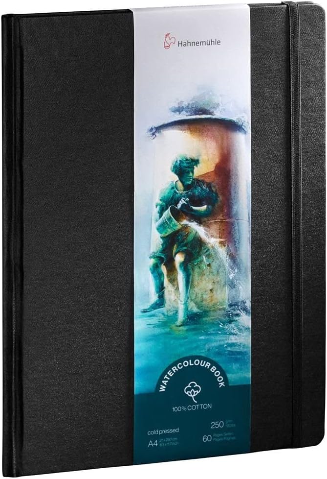 Hahnemühle Watercolour Book 100% Cotton, 250g/m², matt, oberflächengeleimt, 30 Blatt/60 Seiten, Aqua