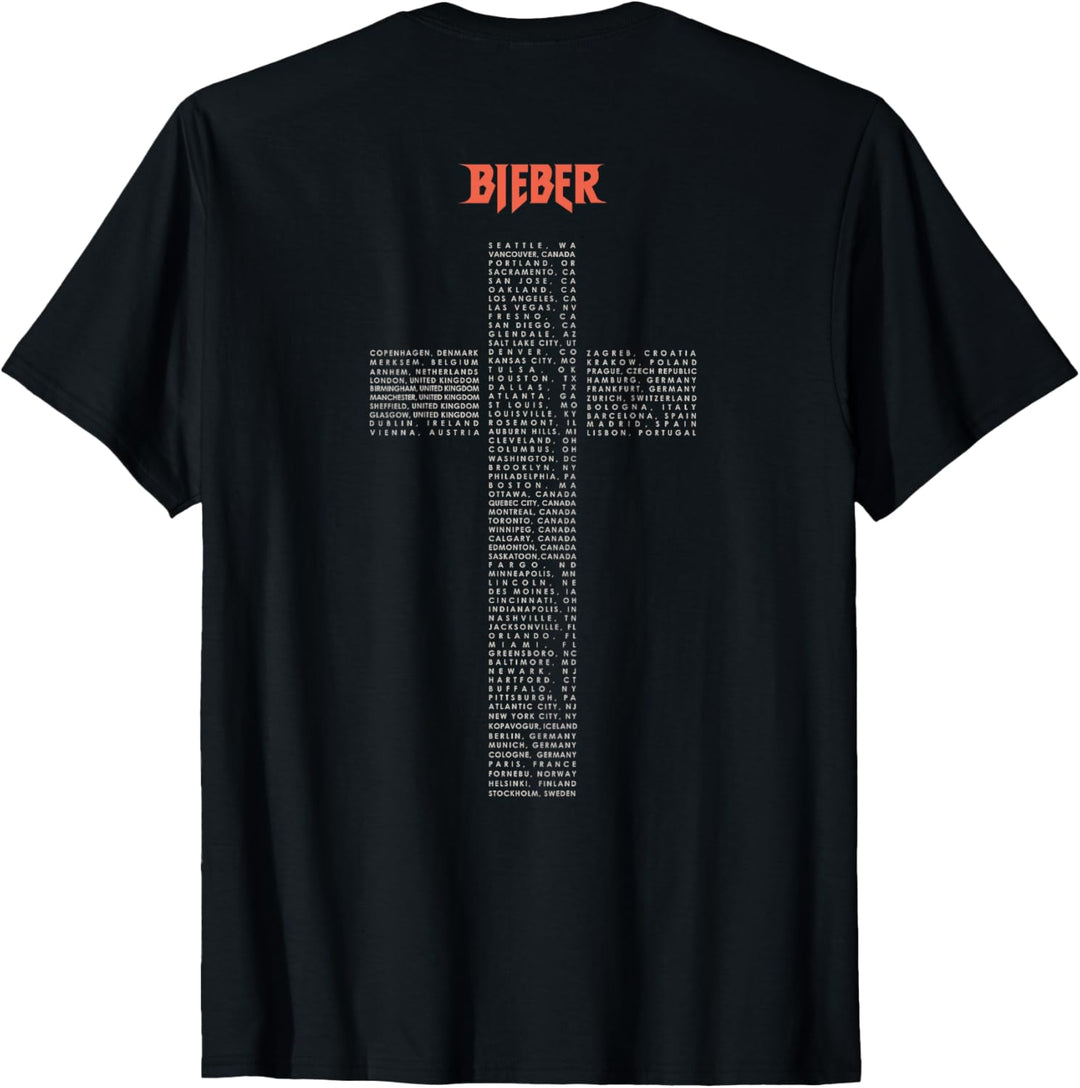 Justin Bieber Offizieller Outline Zweck Tour Dateback T-Shirt
