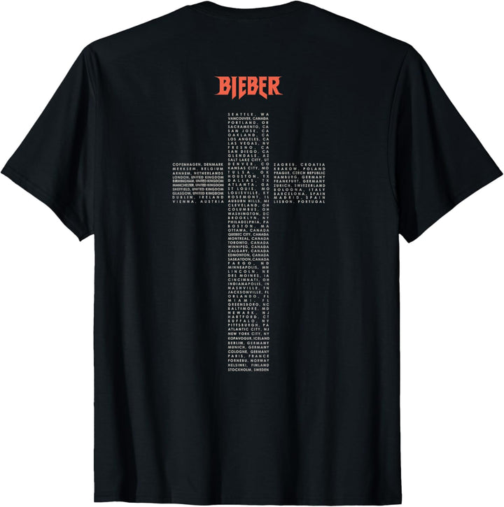 Justin Bieber Offizieller Outline Zweck Tour Dateback T-Shirt
