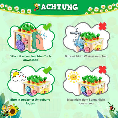 ZOOYAUE Motorikwürfel Aktivitätswürfel aus Holz 6 in 1 Montessori Spielzeug, Activity Center Baby ab