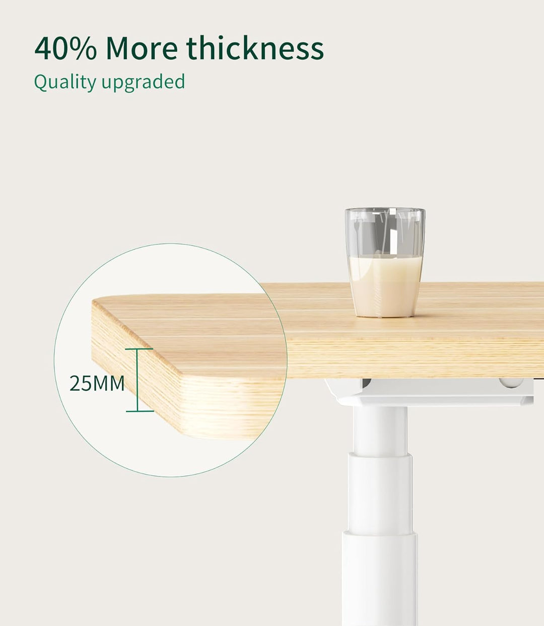 MAIDeSITe Tischplatte 160x80 cm Schreibtischplatte 25 mm stark - DIY Stabile Bürotischplatte – Perfe