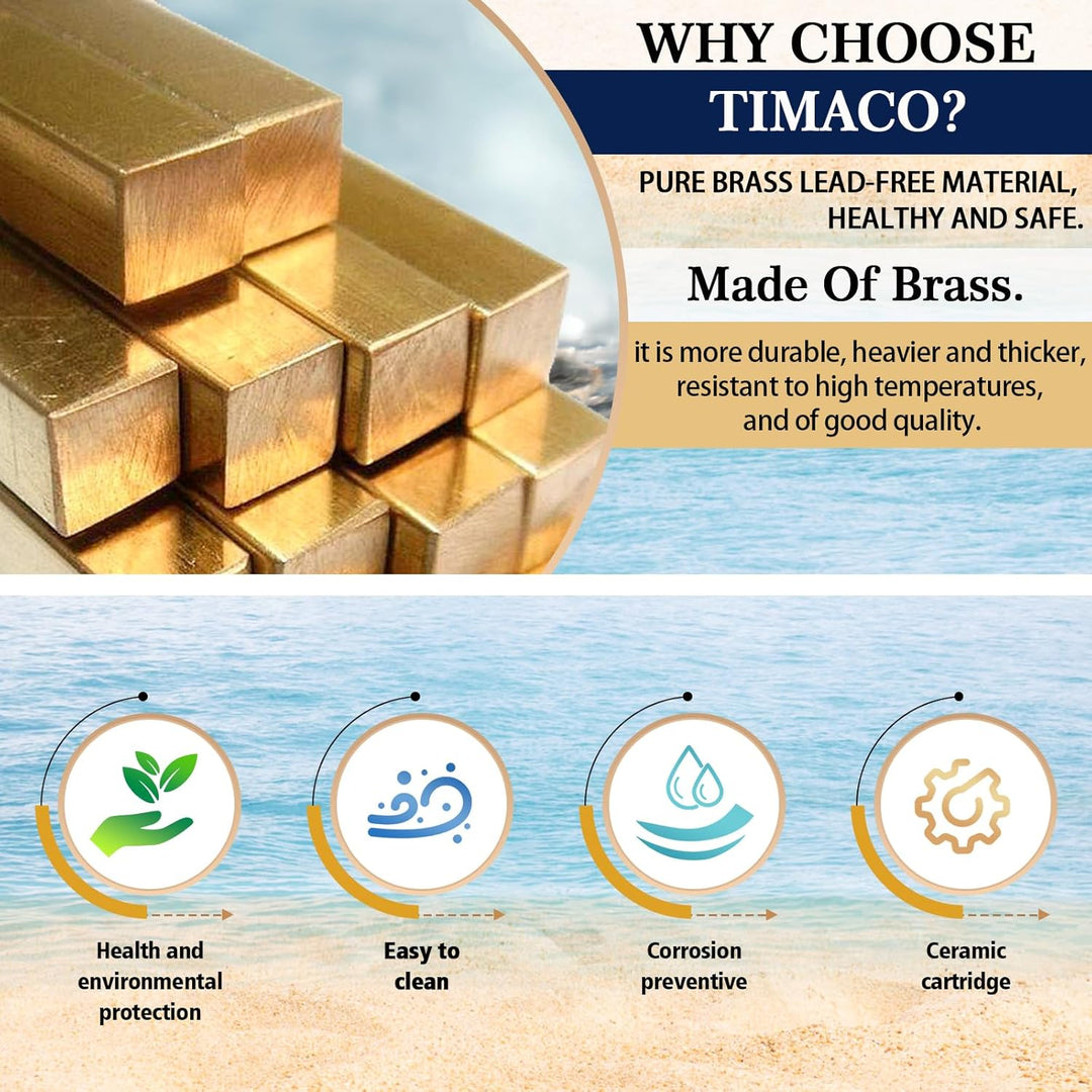 Timaco Wasserhahn Küche Einhandmischer für Küchen Spüle Gebürsteter Nickel Geschirrbrause Federbraus