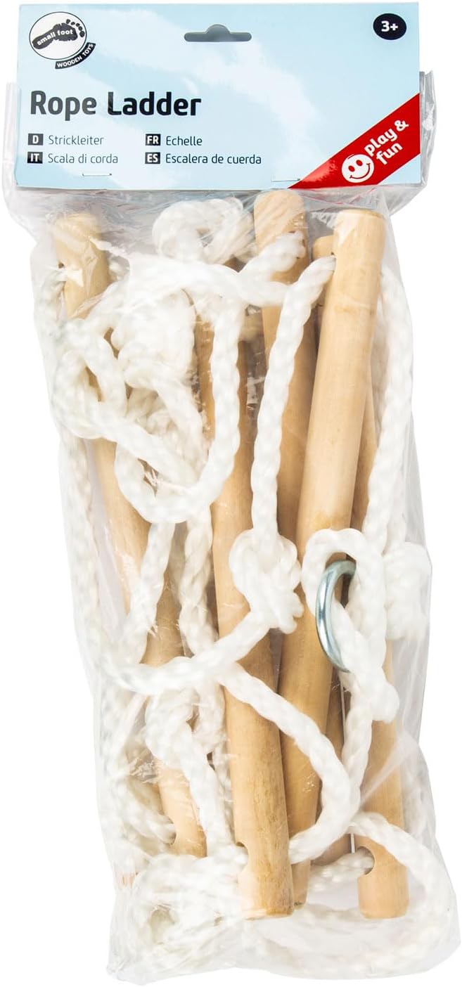 small foot Strickleiter mit sechs Holzsprossen, 2 m, Kletterspielzeug für drinnen und draussen, bis