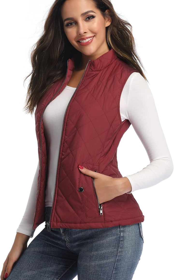 LONGKING Damen Regular Fashion Vests S Rot, S Rot