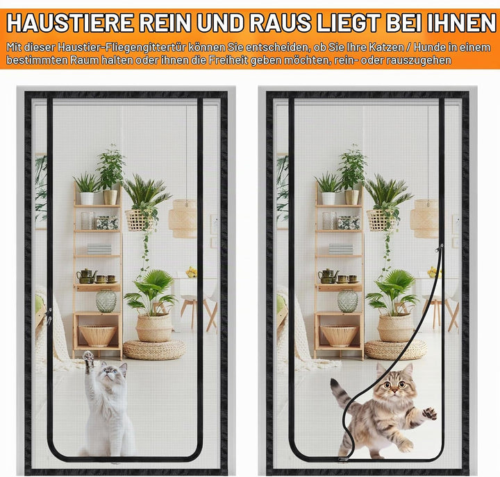 DBREAKS Katzennetz für Balkon, Katzengitter Tür mit Reissverschluss Katzen aus Laufen, Türgitter Kat