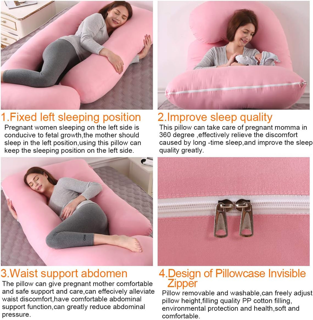 SHANNA Schwangerschaftskissen Seitenschläferkissen Stillkissen U Förmiges XXL Stützkissen 70*145CM G