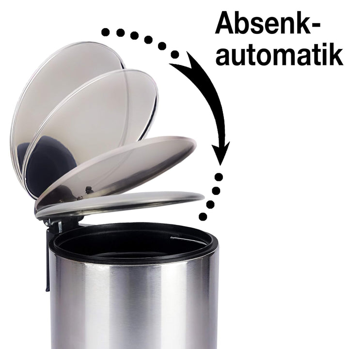 BADIONA Kosmetikeimer 5l Edelstahl mit Absenkautomatik | Badezimmer Mülleimer klein | Mini Mülleimer