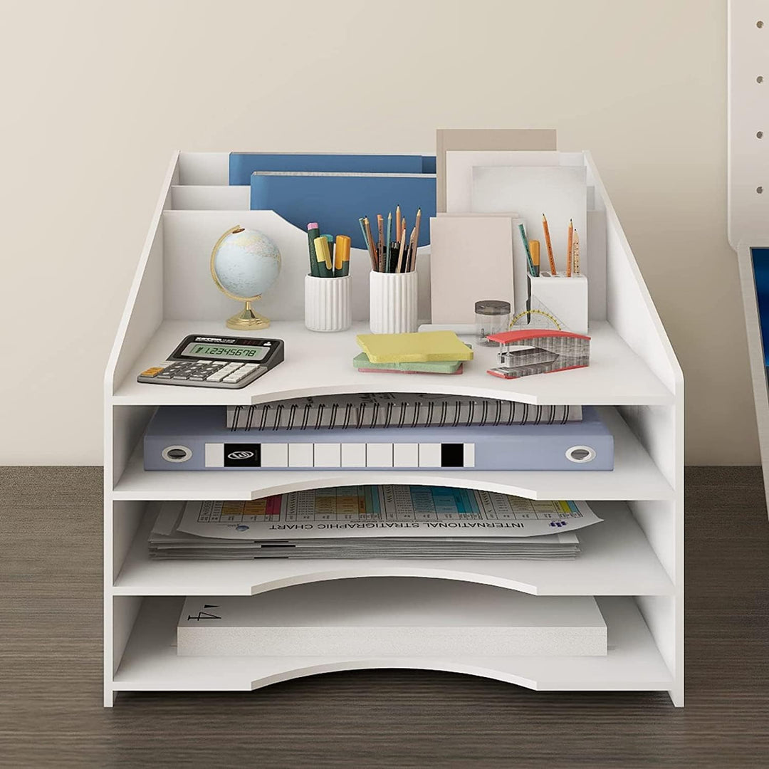 PUNCIA Dokumentenablage A4 Briefablage 4 Ablagefächer PVC Schreibtisch Datei Organizer Papierablage