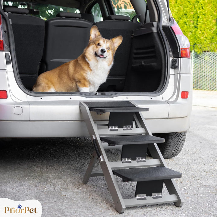 Hundetreppe für Bett & Sofa 2-in-1 Rampe, Höhenverstellbar 18-50 cm für Couch, leicht zu bewegen, Ha