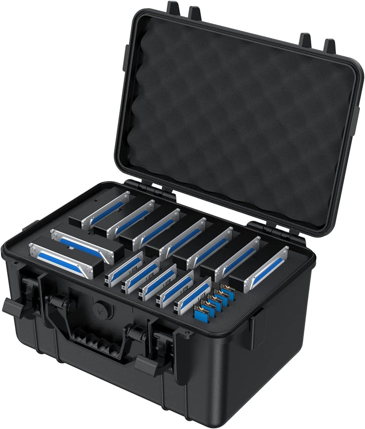 GRAUGEAR | Schutzkoffer für Festplatten | 3,5“ & 2,5“ & M.2 HDD/SSDs | Festplatten-Koffer bis zu 19