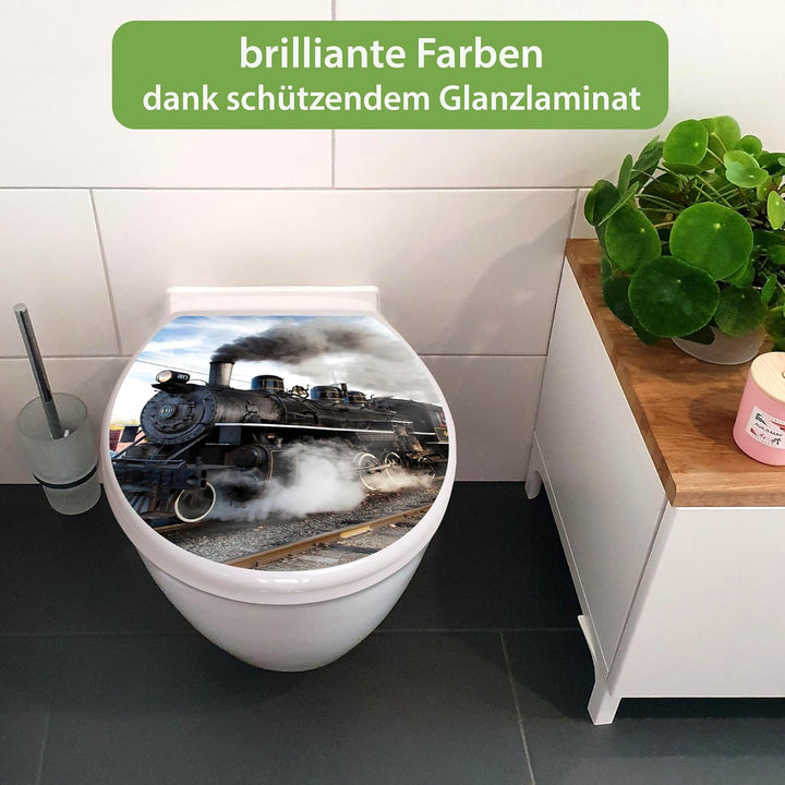 banjado Toilettendeckel mit Absenkautomatik 44,5x37cm - Soft Close Toilettensitz - WC Sitz mit Absen