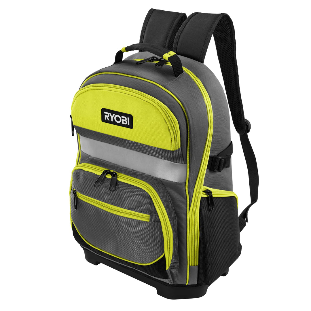 RYOBI Werkzeug-Rucksack RSSBP1 (600-Denier Polyester Korpus, Gepolsterte Schultergurte, 2x breite In