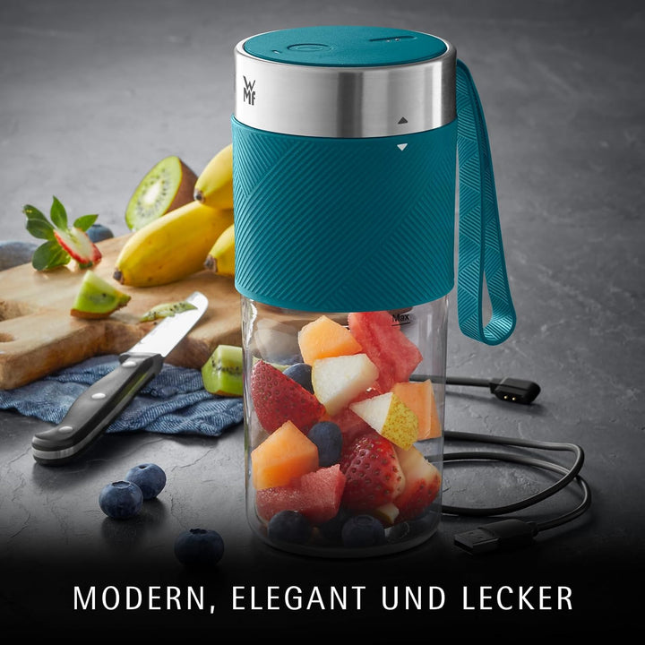 WMF Küchenminis Mix on the Go 300 ml, Mini Mixer to Go, USB Mixer Smoothie Maker, aufladbarer Person