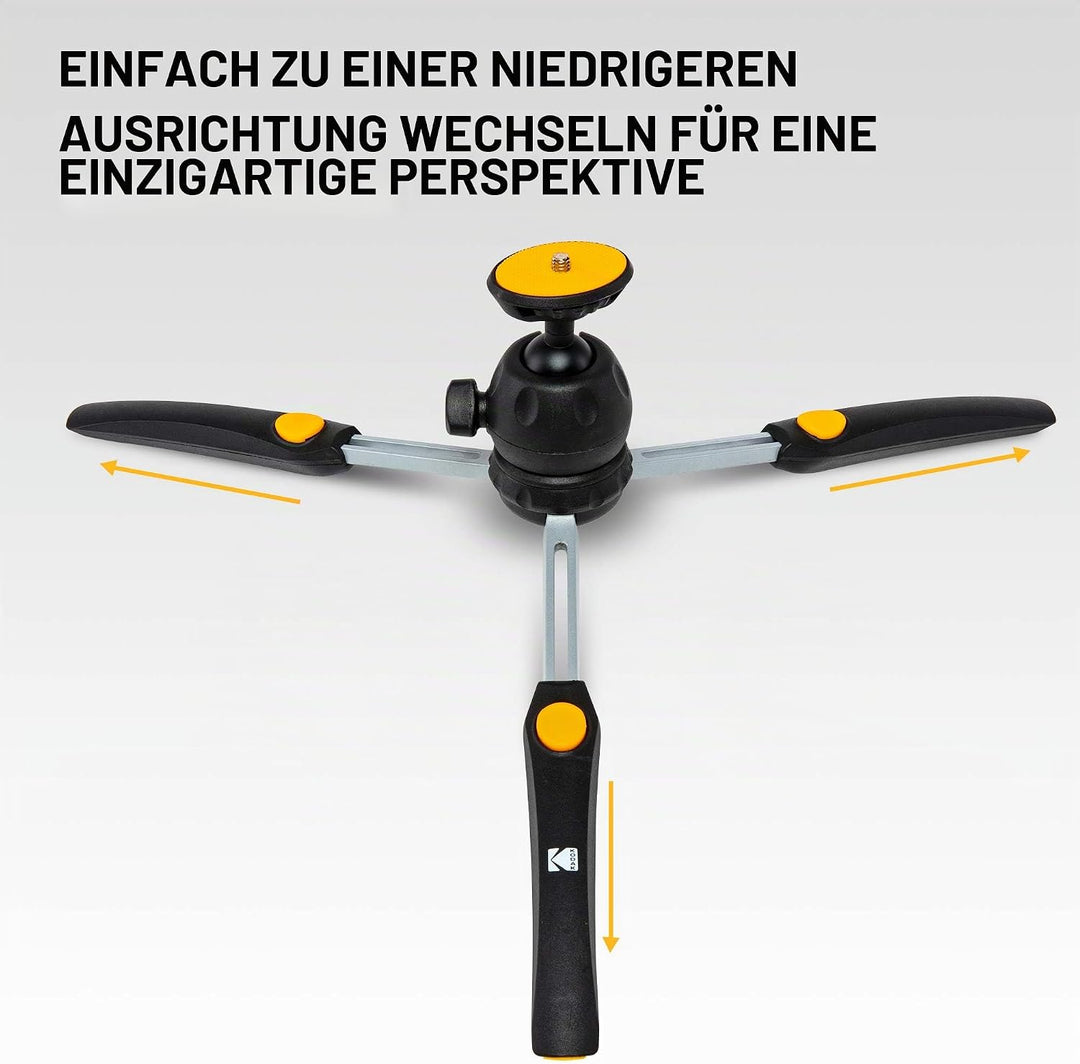 KODAK PhotoGear Mini-Stativ mit Fernbedienung, 360°-Kugelkopf, kompaktes 22,9 cm Tischstativ, 27,9 c