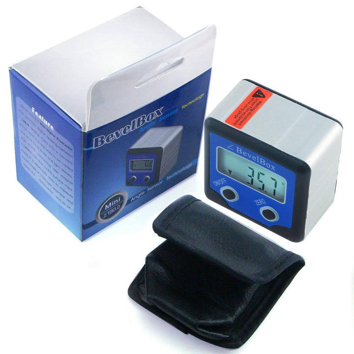 Digitaler LCD Winkelmesser, Winkelmessgerät Magnetfuss Winkelmesswerkzeug Bevel Box Inklinometer IP5