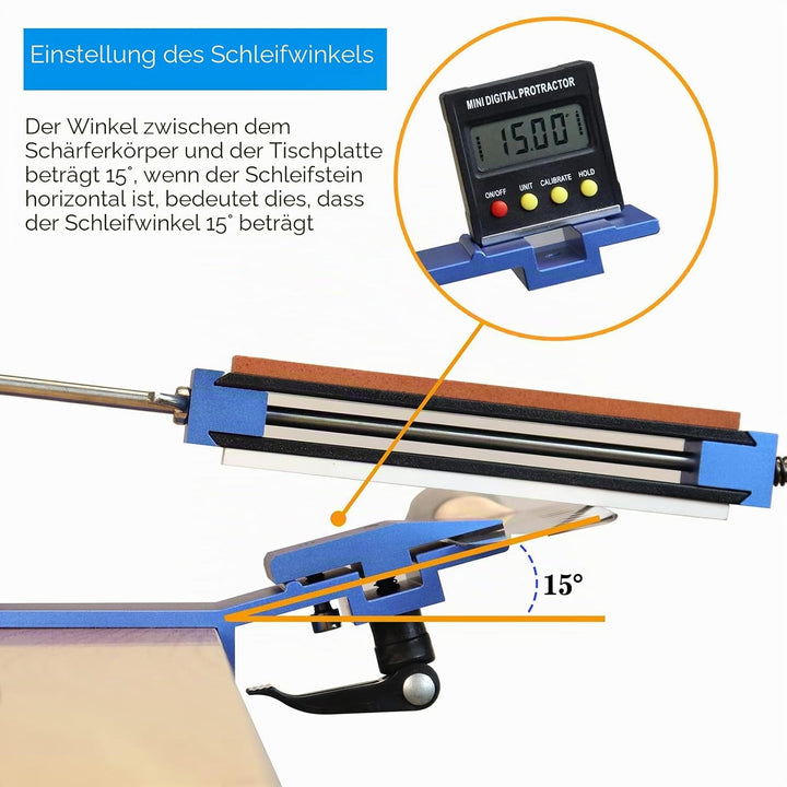 2023 Neuer 360°-Messerschärfer mit Festem Winkel, Professionelles Küchen-Kochmesser-Schärfset aus Ed